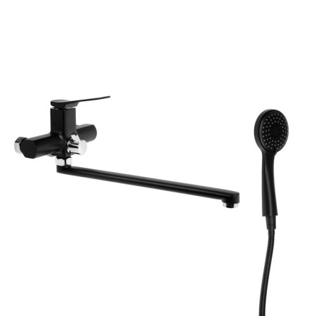 Accoona A71122F bath mixer, single -leaf, long spout, black-1