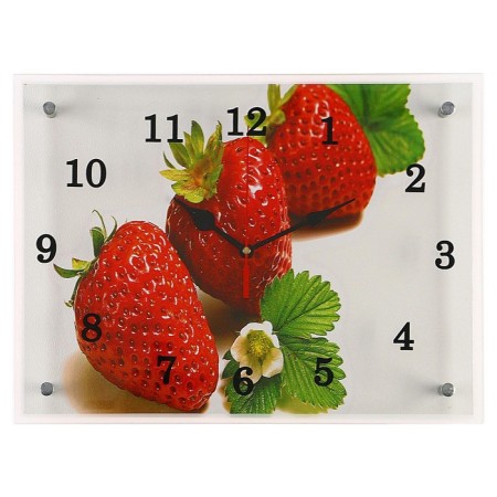 Carty clock is wall, interior "strawberries", silent, 30 x 40 cm