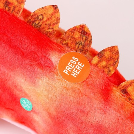 Soft musical toy "Dinosaurus", 27 cm, red color-4