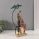 Polystone souvenir "Family with a child under a tree" pink-blue 6.5x20x35 cm