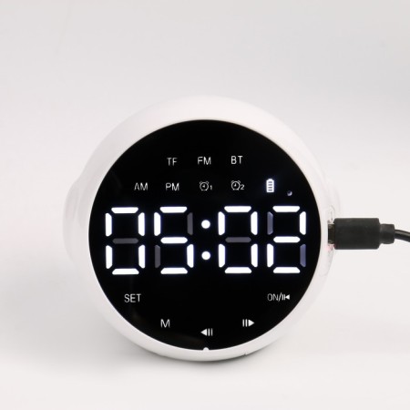Electronic cloud clock, Bluetooth 5.0, FM, TF map, column, 2000 mAh, 9 x 7.5 x 8 cm-1