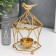 Summary Metal for 1 candle "Golden Fon cell with a bird" 14x9x9 cm
