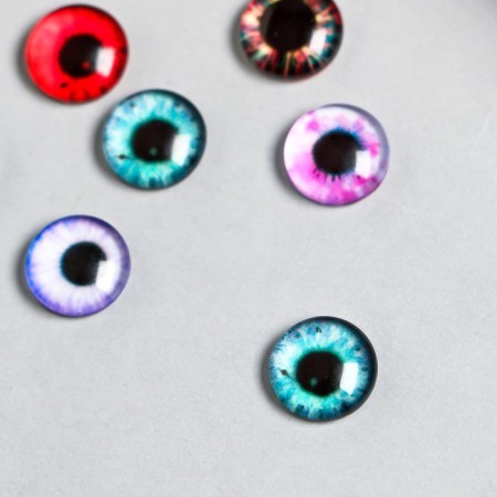 Decor for creativity Glass "Eye" set 10 pcs d = 1 cm mix-1