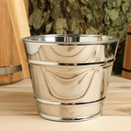 Dousing bucket, 2 l, metal, with a wooden handle-1