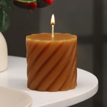 Candle-cylinder aromatic twisted "lavender and citrus", 7.5x7.5 cm