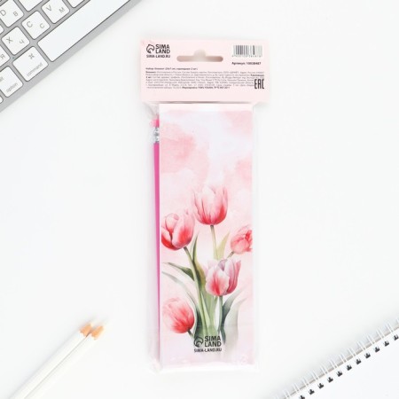 Set 2 pencils and notebook "Tulips"-9