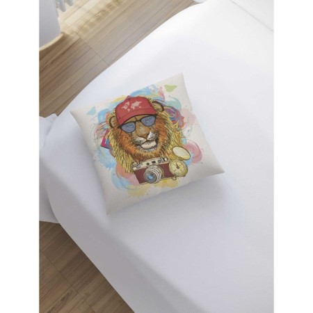 Decorative pillowcase "Stylish lion", on lightning, size 45x45 cm-1