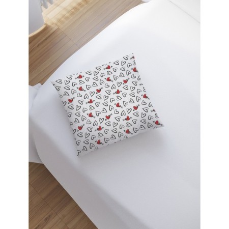 Decorative pillowcase "Black and white hearts", on a zipper, size 45x45 cm-1