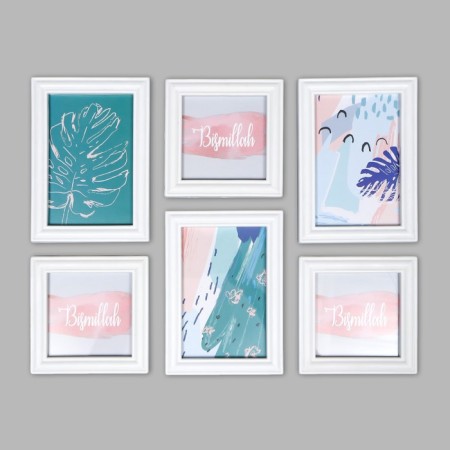 Photo frame in 6 photos 10x10, 10x15 cm "Classic" White set 6 pcs 31.5x40 cm-4