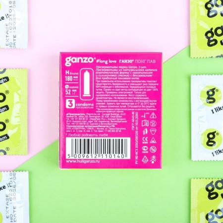 Ganzo condoms Long Love, with anesthetic, 3 pcs.-1