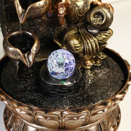 The desktop fountain from the network, Lakshmi backlight in the arch with waterfall 40x27x27 cm-4