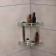 Bathroom shelf 2x-tier angular stall Stölz, 24 × 24 × 28 cm, stainless steel, glass