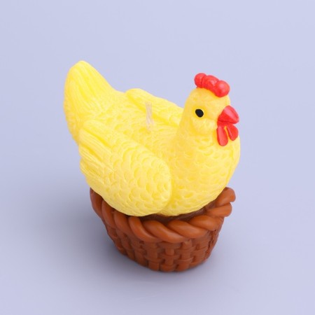 Decorative candle "Chicken in a basket"-3