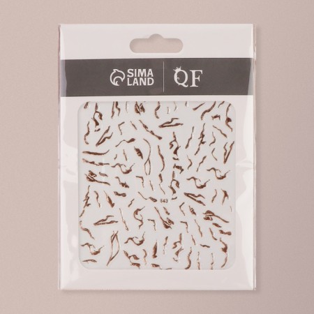 Nail stickers "marble", metallized, golden color-2