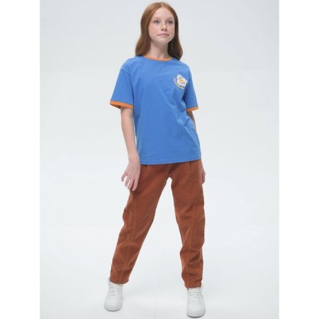 Pants for girls, height 146 cm, brown color-10