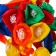 Airy ball "Happy Birthday!", 12 inch, latex, 25 pieces, blue tractor