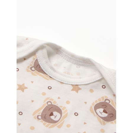 A set for a newborn (body/pants) "lion", milk color, height 62 cm-1
