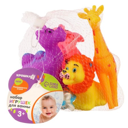 A set of rubber toys for the bath "Study animals", 5 pcs, crumb I-10