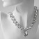 The necklace "Jewel" drop, white color in silver, 34 cm