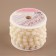 Pearls on threads, flat, 10 mm, 9 ± 1 m, milk color
