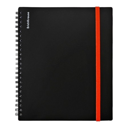 Notebook A5, 80 sheets in a cage on the crest Erichkrause "Accent", plastic toll cover, offset unit, whiteness 100%, mix-11