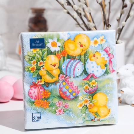 Paper Napkins "Artbook" Easter games, 3 layers, 20 sheets, 33*33