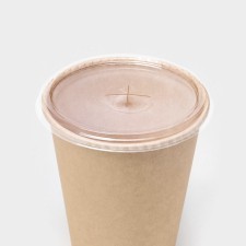 Disposable cover for a glass with a hole for a tube, d = 9.5 cm, the color is transparent