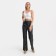 Female trousers (eco-leather), black color, size 48-50