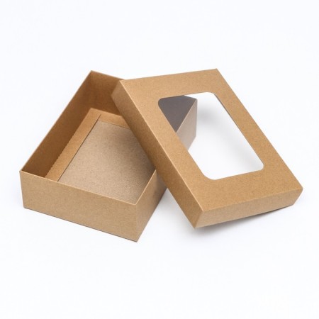 The box is folding, the lid is, with a window, craft, 16.5 x 12.5 x 5.2 cm-3