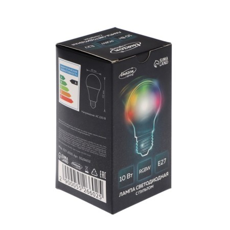 LED LED RGB+W, with a remote control, A60, 10 W, 800 lm, E27, 220 B-7
