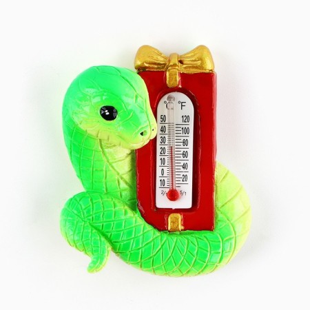 New Year's magnet "Snake with a thermometer" for the New Year, 4.4 x 5.5 cm-1