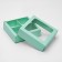 Box for sweets 4 pcs, with a window, mint, 12.5 x 12.5 x 3.5 cm