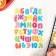 Waffle pictures edible “Children's alphabet” for cupcakes, Konfinetta cake, 1 sheet A5