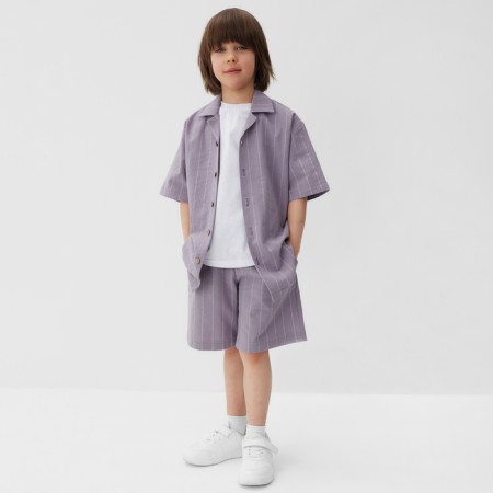 Costume for a boy (shirt, shorts) KAFTAN, R.30 (98-104), gray-1