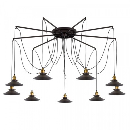 Suspended Citilux “Edison” CL451291, 150x150x235 cm, 9x75W, e27, black color-5