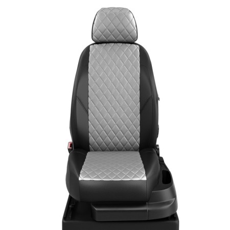 Auto-Cherkhly for Nissan Terrano 3 from 2017-n., Jeep, with perforation, eco-leather, light gray, black