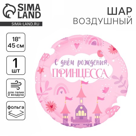 Foil ball 18 "Happy Birthday, Princess" Circle