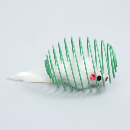 Toy "Mouse in a ball", 7 cm, white/green-1