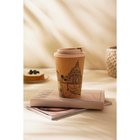 A glass with a cork SL Home Venice, 350 ml, 9.5 × 9.5 × 14.5 cm, beige color-7