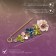 Pin "Flower" path, 7.5 cm, colored in gold