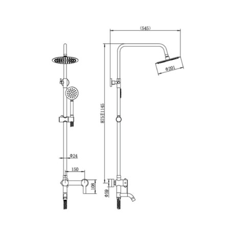 The shower system Fashun A52415, pour 118 mm, tropical shower, shower, satin-1