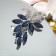 Brooch "drops" bunch, white-blue color in silver
