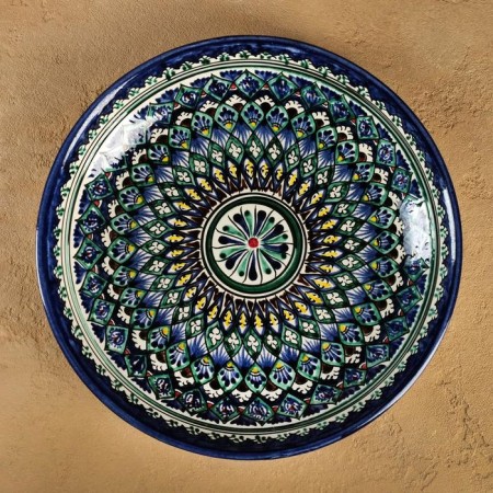Largan Rishtan ceramics "Patterns", 25 cm, blue-6