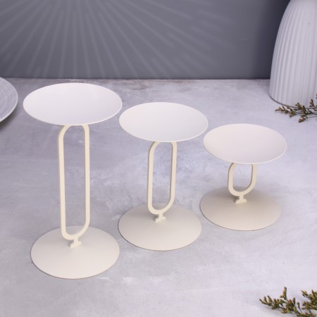 Set of candlesticks 10x20; 10x15; 10x10 cm, white-2