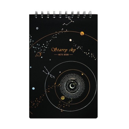 A5 sketchbook, 30 black sheets on the crest, "cosmos", solid substrate, density 110 gr., Mix-2