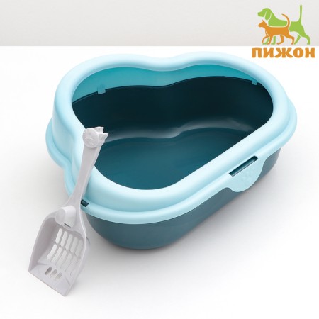 Toilet "Cloud" with a triangular side 48.5 x 39 x 20 cm, blue