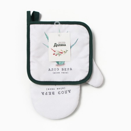 Kitchen "Aloe Vera" mittens-output 20x27cm, take 17x17cm 100% p/e-4