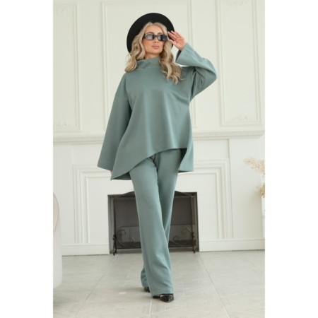 Female suit, size 54, green color-11