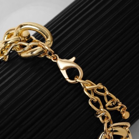 Bracelet "Chain" oval links, multi -tier, color gold, l = 18 cm-1