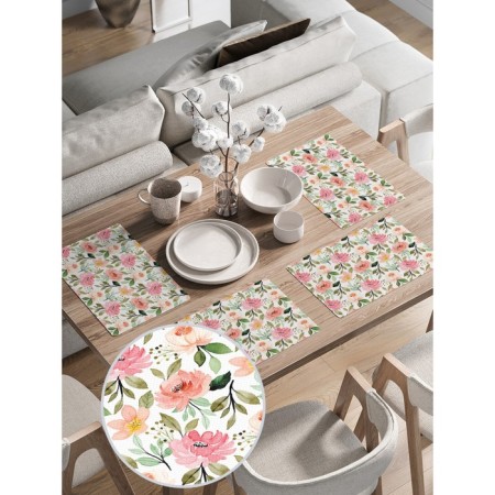 A set of napkins for setting the table "Gifts of Flora", rectangular, rounded edges, size 30x46 cm, 4 pcs-1